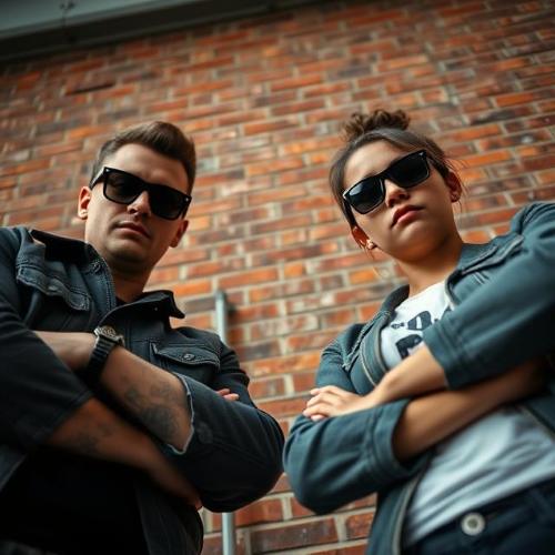 Cool Goy and Gal with shades